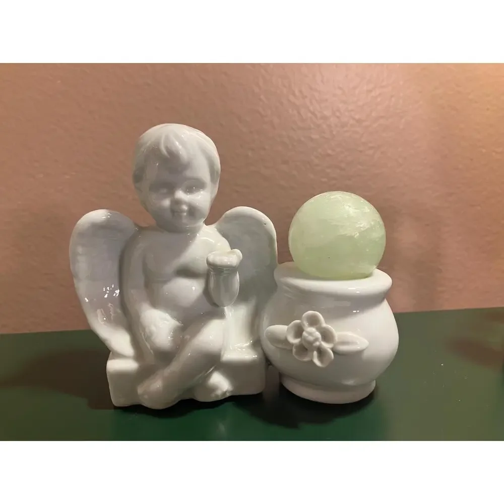 White Ceramic Cherub Angel Planter Vase | Cottagecore Romantic Decor